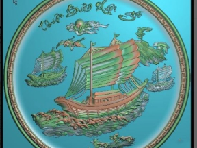 File cnc mẫu tranh đĩa thuyền mới