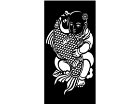 File cnc thiết kế cậu bé ôm cá chép