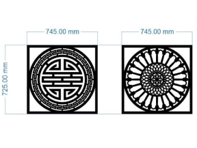 File cnc thiết kế chữ thọ và hoa văn tròn mái kính