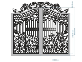 File cnc thiết kế cổng 2 cánh 2025 dxf