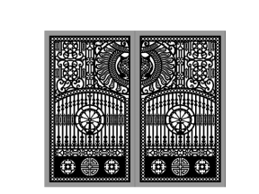 File cnc thiết kế cổng 2 cánh bản vẽ sang trọng