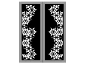 File cnc thiết kế cổng 2 cánh hoa cúc