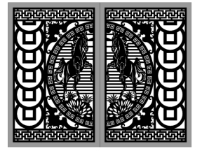 File cnc thiết kế cổng 2 cánh ngựa