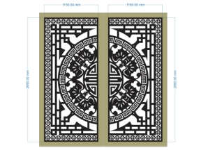 File cnc thiết kế cổng 2 cánh trống đồng dơi