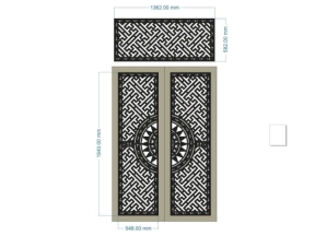 File cnc thiết kế cổng 2 cánh trống đồng tháng 8