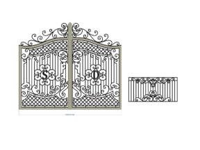 File cnc thiết kế cổng 2 cánh và hàng rào