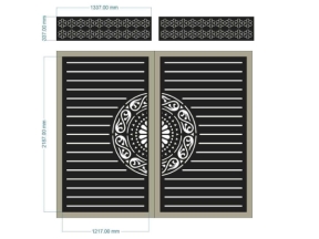 File cnc thiết kế cổng 2 cánh và ô thoáng