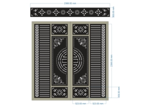 File cnc thiết kế cổng 2 cánh và ô thoáng cnc đẹp nhất