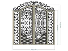 File cnc thiết kế cổng 2 cánh vòm cong tháng 5 đẹp