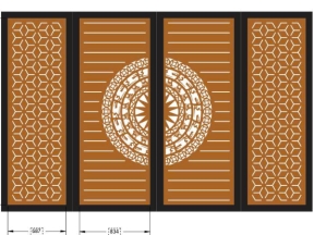 File cnc thiết kế cổng 4 cánh dxf