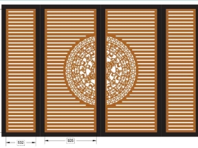 File cnc thiết kế cổng 4 cánh trống đồng đơn giản