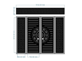 File cnc thiết kế cổng 4 cánh trống đồng mới, có ô thoáng