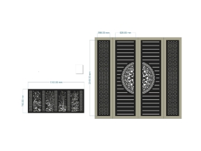File cnc thiết kế cổng 4 cánh trống đồng và hàng rào tùng cúc trúc mai âm