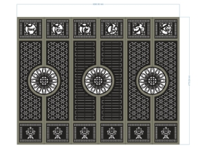 File cnc thiết kế cổng 6 cánh bản vẽ hoa văn đẹp