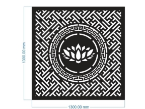 File cnc thiết kế hoa sen vuông gấm