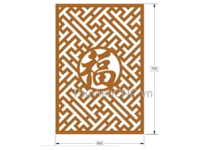 File cnc thiết kế vách ngăn gấm chữ phúc