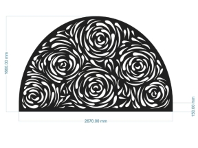 File cnc thiết kế vách ngăn hoa hồng vòm tròn