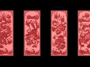 File cnc tranh tứ linh gỗ