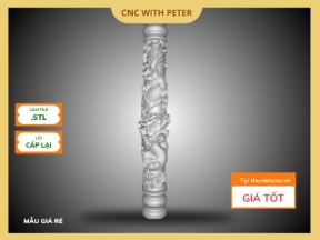 File CNC Trụ Rồng Chất Lượng Cao – STL 3D Nghệ Thuật – Mẫu Trụ Phong Thủy