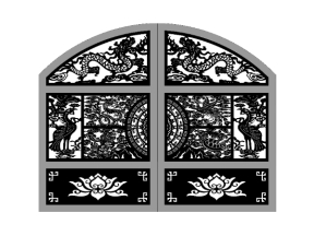 File cnc tứ linh cổng 2 cánh