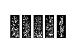File cnc tứ quý đào dxf