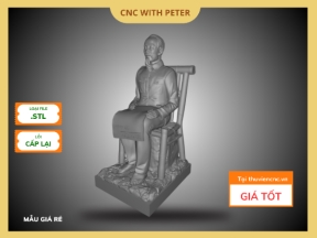 File CNC Tượng Bác Hồ Ngồi Ghế – STL 3D – Mẫu Nghệ Thuật