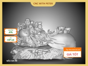File CNC Tượng Thần Tài Kéo Bao Tiền – STL 3D Xuất Dao Sẵn – Mẫu Phong Thủy