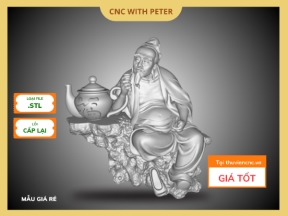 File CNC Tượng Thần Trà – STL 3D Nghệ Thuật – Mẫu Phong Thủy Đẹp 2025