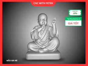 File CNC Tượng “Không Nói” – STL 3D Nghệ Thuật Thiền Tâm – Mẫu Tam Không