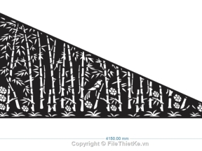 File cnc vách ngăn cầu thang mẫu họa tiết cây trúc đẹp