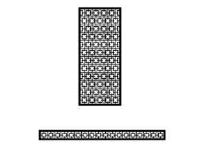 File cnc vách ngăn trang trí mẫu họa tiết ô vuông