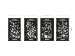 File cnc vách tứ quý tứ quý 2d