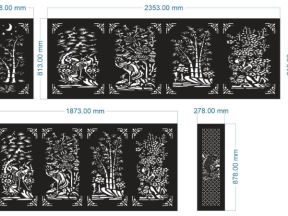 File cnc vách tùng cúc trúc mai phúc lộc thọ cá chép