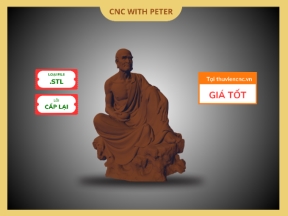 File CNC Vị La Hán Ngồi Thiền Trên Đá - STL 3D - Mẫu Đẹp