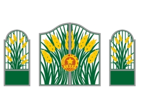 File cổng 2 cánh bông lúa và cổng phụ