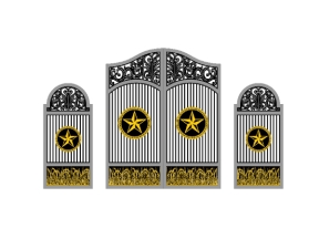 File cổng 2 cánh chính và phụ ngôi sao