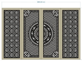 File Cổng 4 cánh trống đồng hoa cnc mới