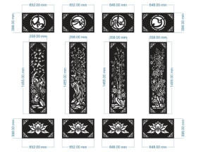 File cổng 4 cánh tùng cúc trúc mai, vạn sự như ý