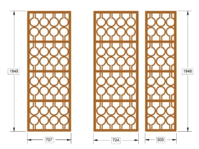 File cổng cnc 4 cánh mẫu họa tiết tròn