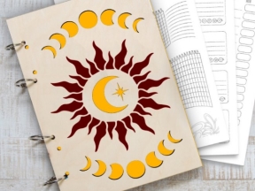 File Corel bìa note book mặt trăng, mặt trời
