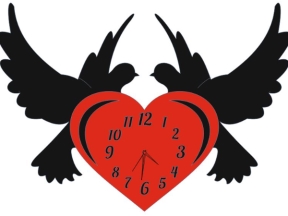 File corel đồng hồ chim bồ câu tình yêu