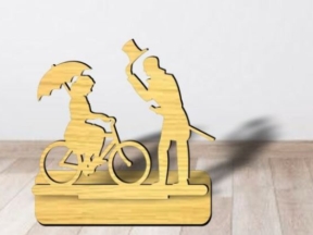 File corel trang trí cặp đôi và xe đạp