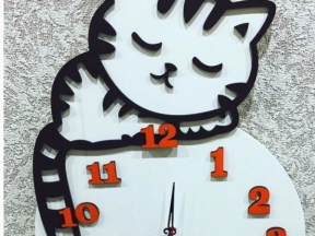File đồng hồ cnc chú mèo dễ thương