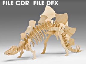 File dxf mô hình lắp ráp 3d khủng long Stegasaurus