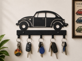 File DXF Móc Khóa Treo Tường Hình Xe Con Bọ Volkswagen Beetle CNC