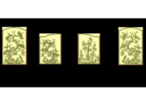 File họa tiết tủ tùng cúc trúc mai