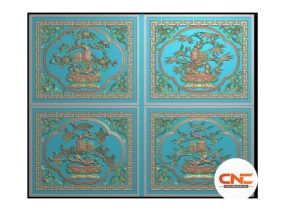 File jdp Tứ quý cnc đẹp mắt