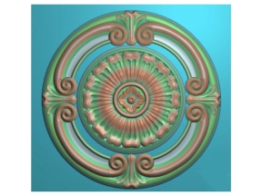 File jdpaint hoa lá tây tròn trên cửa