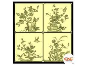 File jdpaint tứ quý đẹp mắt 2025 cnc mới nhất