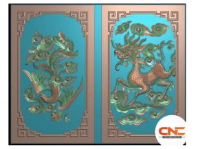 File jdpaint ván huỳnh cửa tứ linh rồng phượng
